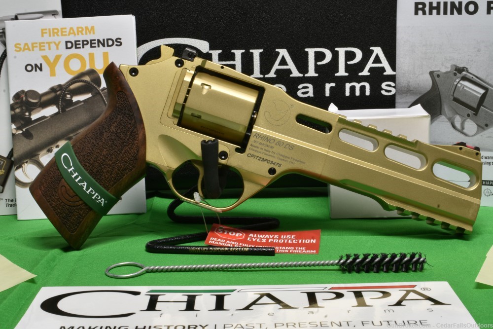 Chiappa Rhino 60DS .357 Mag Revolver Gold 6" New In Box -img-1