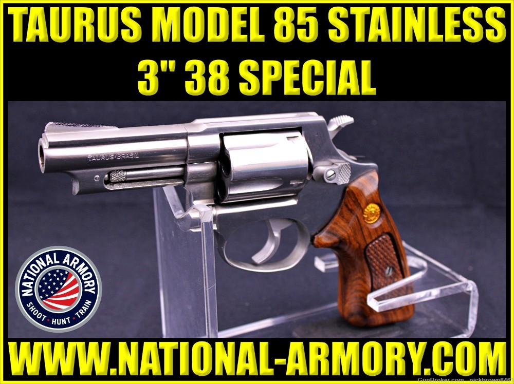 BEAUTIFUL* TAURUS MODEL 85 38 SPECIAL 3.0" BBL STAINLESS STEEL 5 SHOT DA/SA-img-0