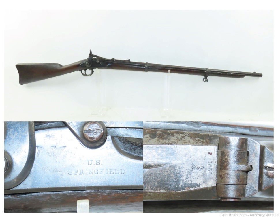 Antique U.S. SPRINGFIELD M1866 .50-70 GOVT ALLIN Conversion TRAPDOOR Rifle -img-0