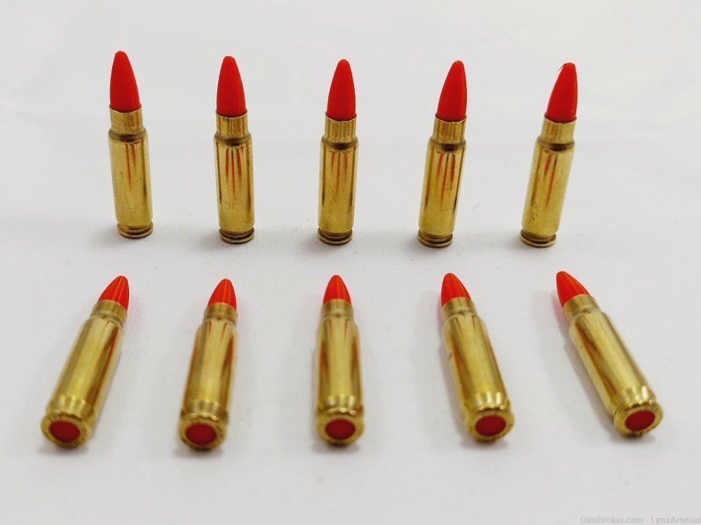 5.7x28 FN Brass Snap caps / Dummy Training Rounds - Set of 10 - Red-img-0