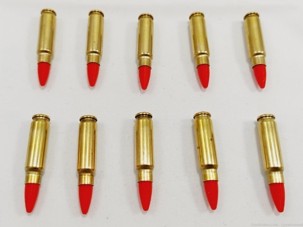 5.7x28 FN Brass Snap caps / Dummy Training Rounds - Set of 10 - Red-img-4