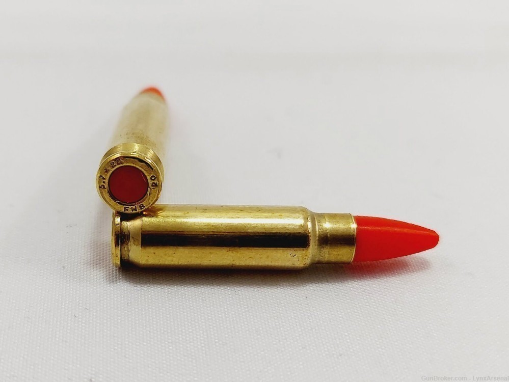 5.7x28 FN Brass Snap caps / Dummy Training Rounds - Set of 10 - Red-img-1