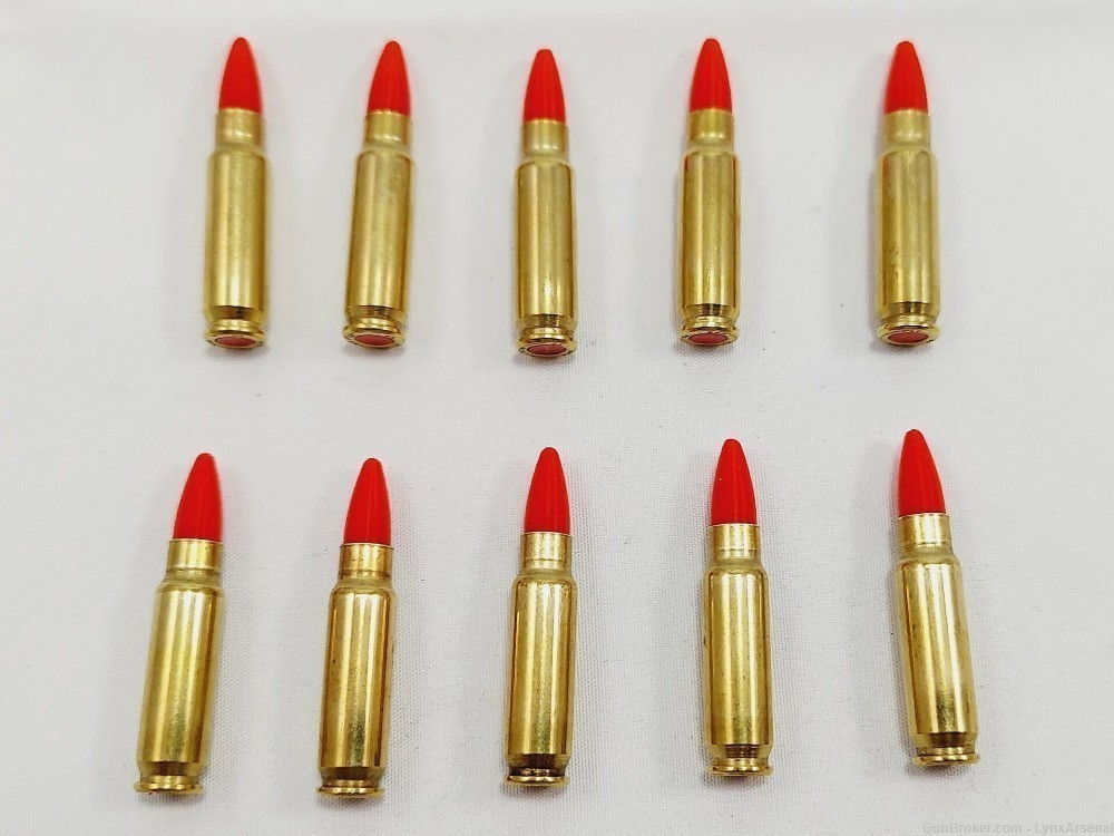 5.7x28 FN Brass Snap caps / Dummy Training Rounds - Set of 10 - Red-img-2