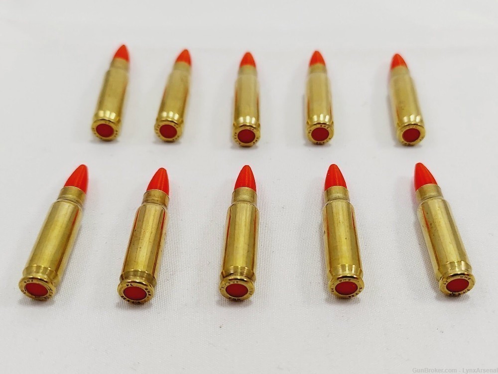 5.7x28 FN Brass Snap caps / Dummy Training Rounds - Set of 10 - Red-img-3