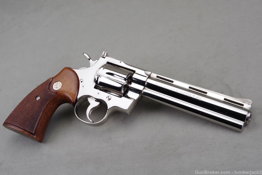 Exceptional & Scarce 1969 Colt Python 357 Magnum 6'' Nickel NIB-img-13