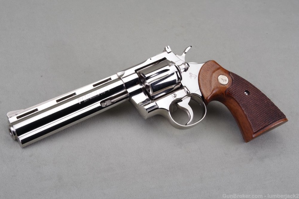 Exceptional & Scarce 1969 Colt Python 357 Magnum 6'' Nickel NIB-img-7