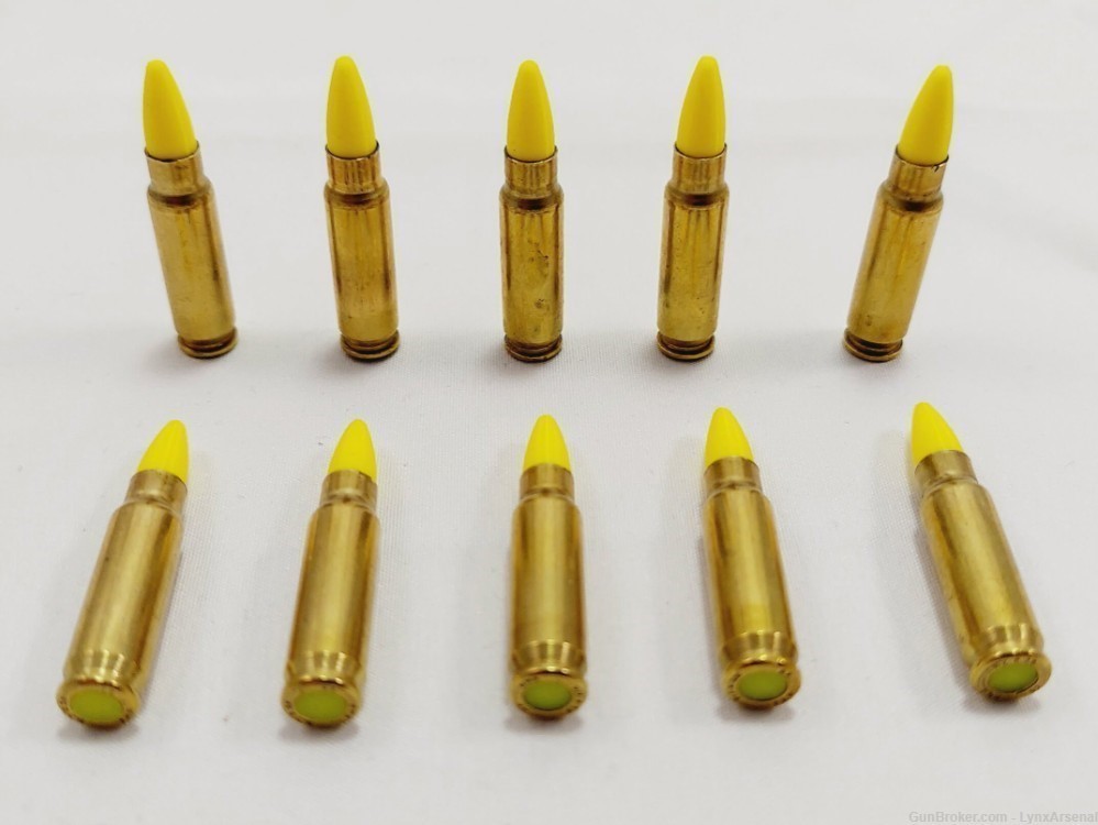 5.7x28 FN Brass Snap caps / Dummy Training Rounds - Set of 10 - Yellow-img-0