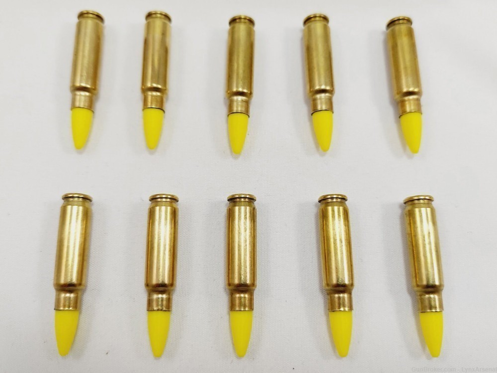 5.7x28 FN Brass Snap caps / Dummy Training Rounds - Set of 10 - Yellow-img-4