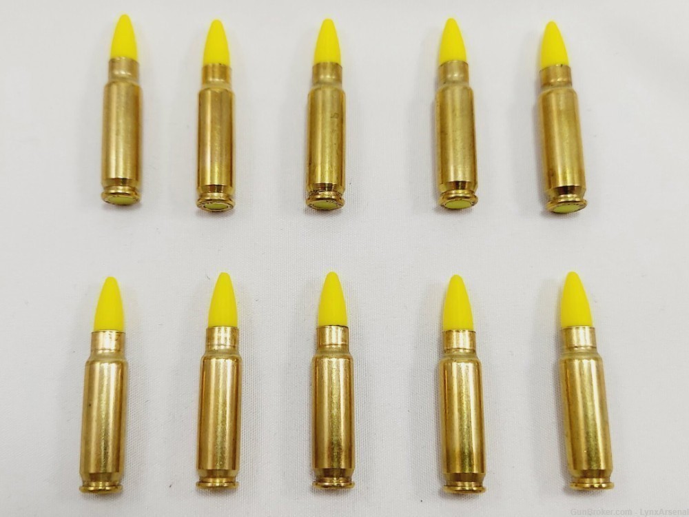 5.7x28 FN Brass Snap caps / Dummy Training Rounds - Set of 10 - Yellow-img-2