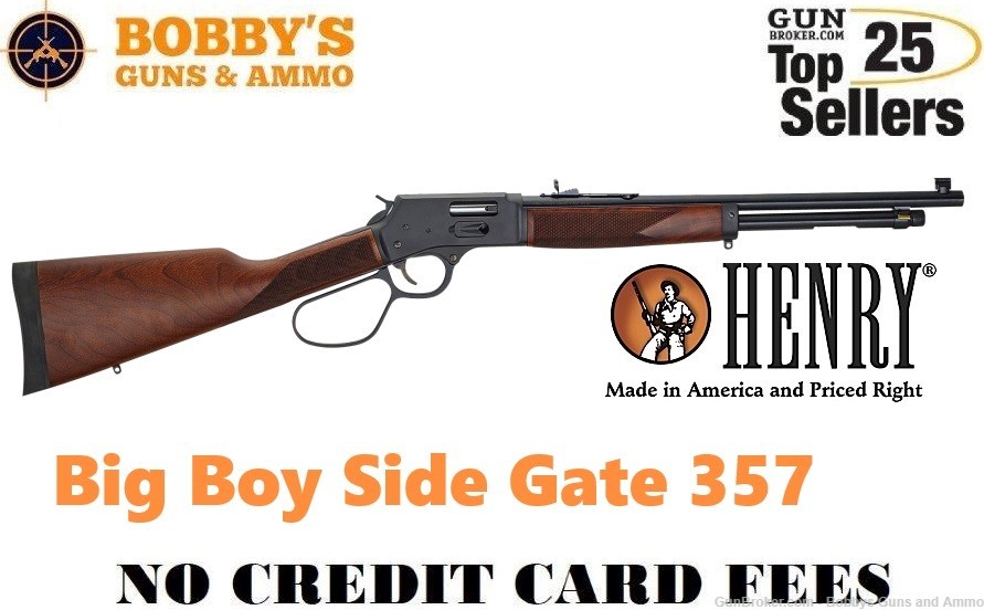 Henry H012GML Big Boy Side Gate Full Size 357 Mag 10+1 20" "NO CC FEE"-img-0