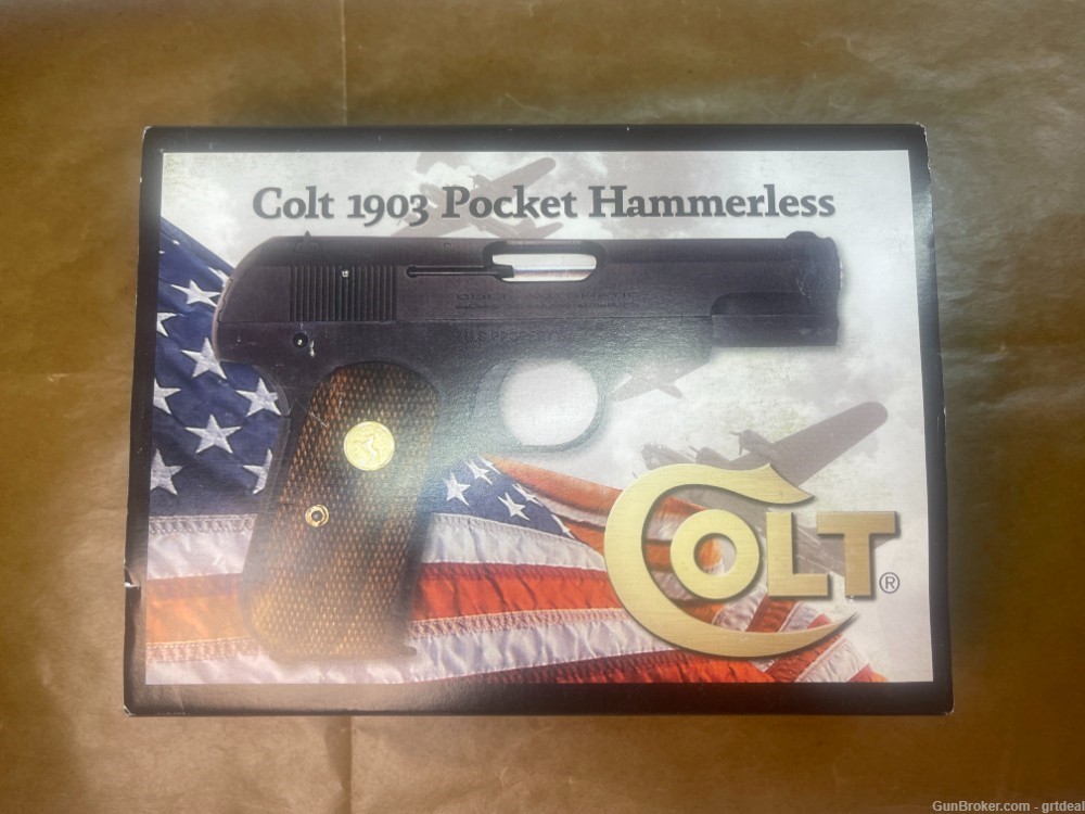 Colt 1903 Hammerless 32 ACP New in Box Reissue Royal Blue High Polish -img-8