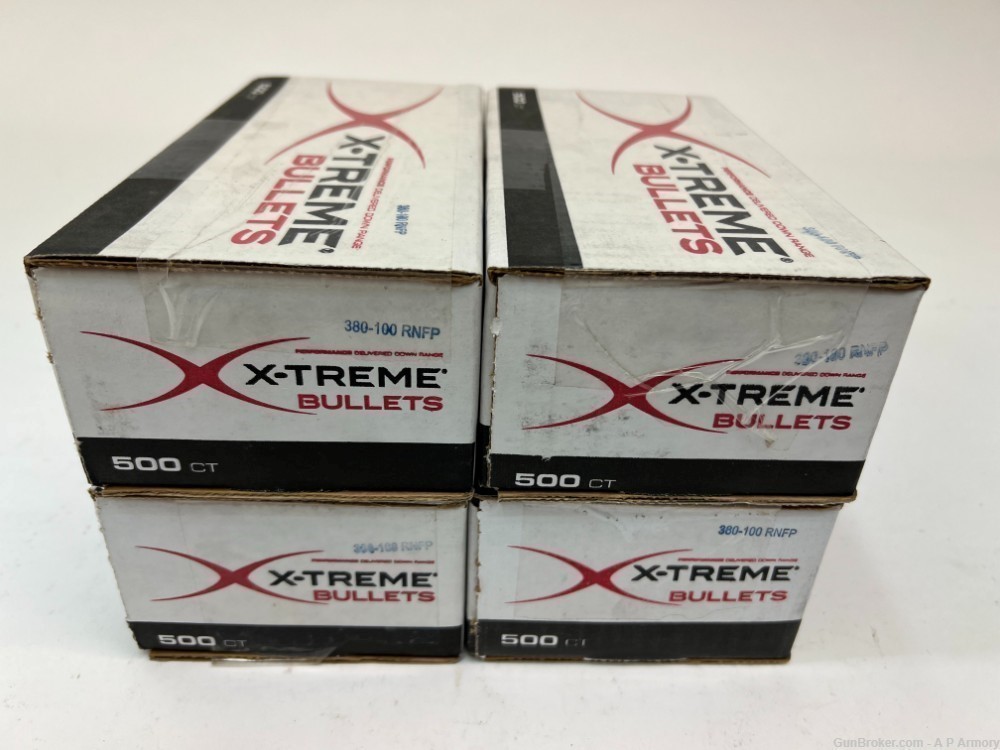 2000 X-Treme 380 ACP .380 Auto 100gr RNFP Copper Plated Bullets Projectiles-img-1