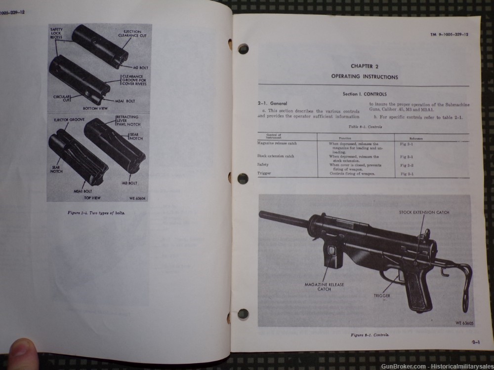 1969 US Army TM 9-1005-229-12 M3 & M3A1 .45 Submachine Gun Field Manual-img-2