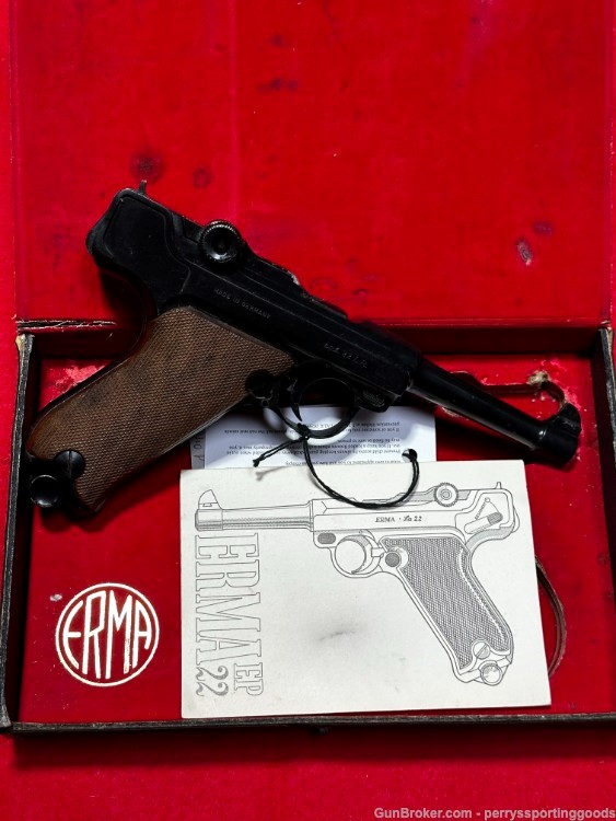 Erma-Werke EP-22 Luger Semi-Auto Pistol .22 w/Box, Paperwork & 3 Mags-img-1