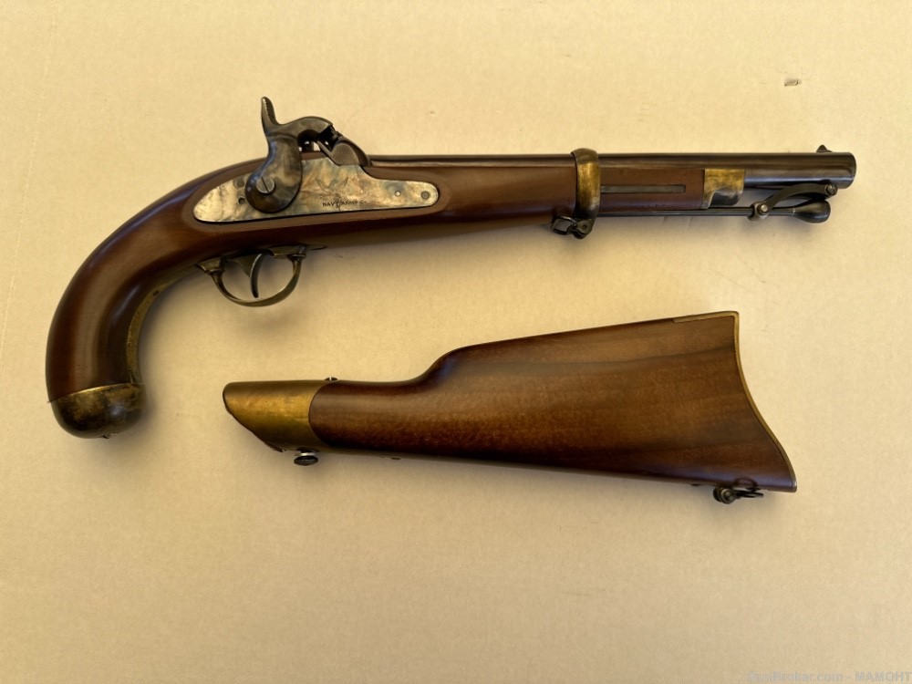 Navy Arms 1855 Dragoon Carbine Antonio Zoli  .58cal Pistol w/ Stock -img-5