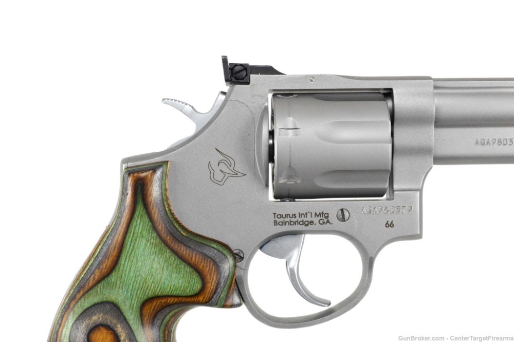 Taurus Model 66 Stainless M66 4" 7-Shot .357 Mag Hogue Laminate Camo Grip-img-11