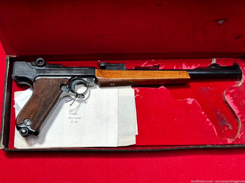 Erma-Werke Navy Model ET-22 Luger Semi-Auto Pistol .22 w/Box & 3 Magazines-img-2