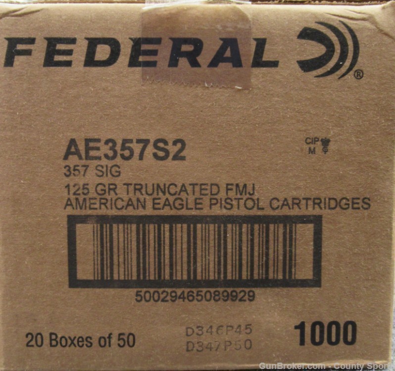 Federal 357 SIG 125Gr FMJ AE357S2 500 rounds New-img-3