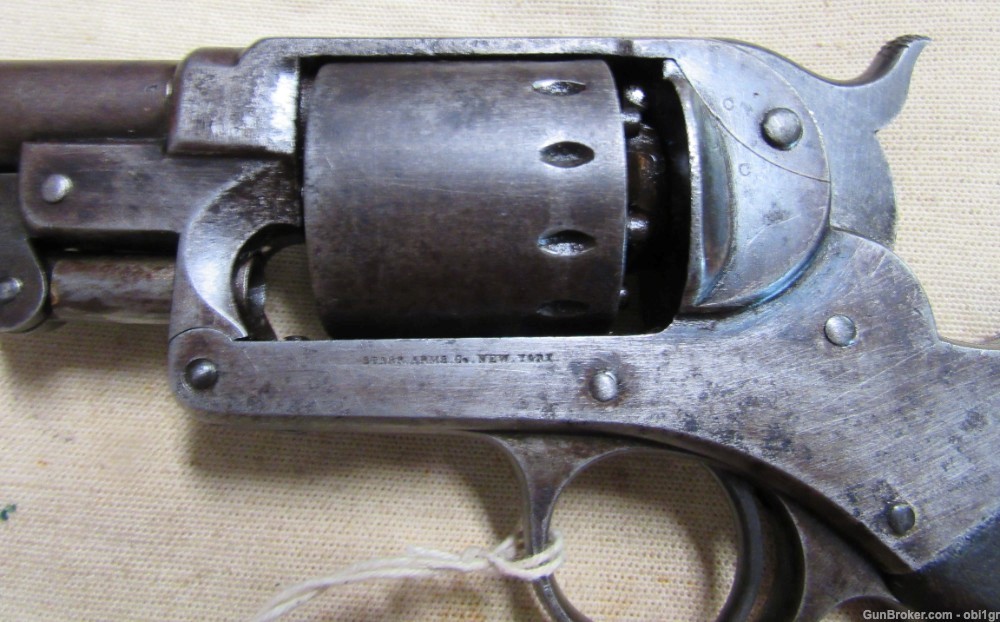 Original Civil War Starr 1863 Single Action .44 Percussion Army Revolver-img-12