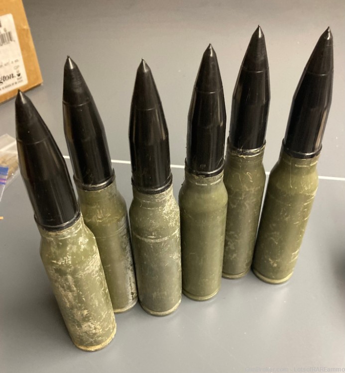 6 25mm Bushmaster inert dummy snap caps feed process dummies plastic bullet-img-0
