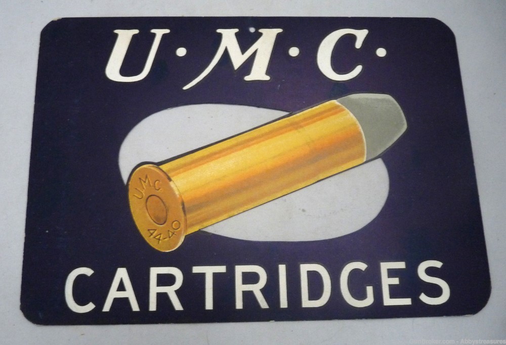 UMC Cartridges advertising die cut hanging sign original cardboard-img-1