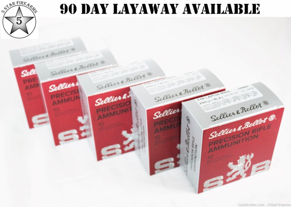 Sellier & Bellot .338 Lapua Mag 250gr HPBT 5 Boxes LAYAWAY AVAILABLE!-img-0