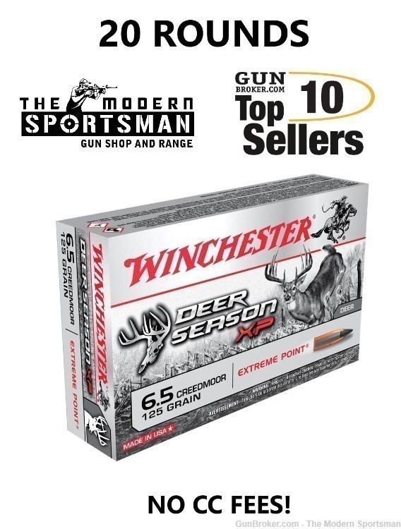 Winchester 6.5 Creedmoor 125Gr Deer Season XP 20rd 6.5CR Ammo X65DS 6.5 CR-img-0
