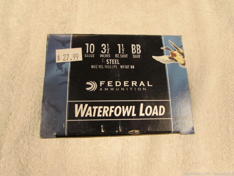 Federal 10 Ga 3 1/2" BB steel shot Waterfowl Load -img-0