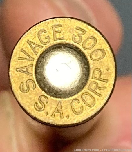 300 Savage Arms soft point 1rd ammo vintage original S.A. Corp-img-1