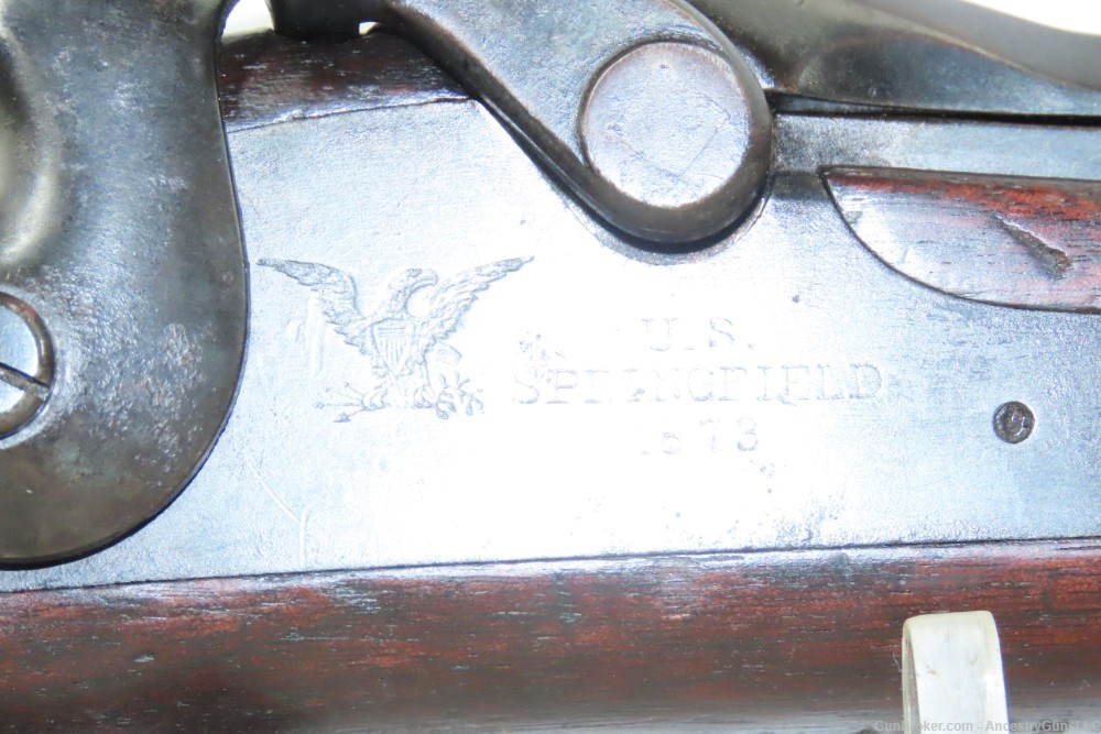 Antique U.S. SPRINGFIELD M1873 TRAPDOOR .45-70 GOVT Rifle NEW JERSEY Marked-img-5