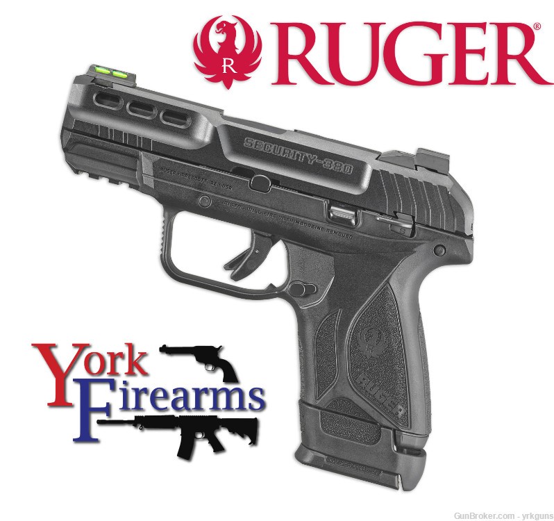 Ruger Security-380 380ACP Black 15rd Fiber Optic Handgun NEW 3857-img-0