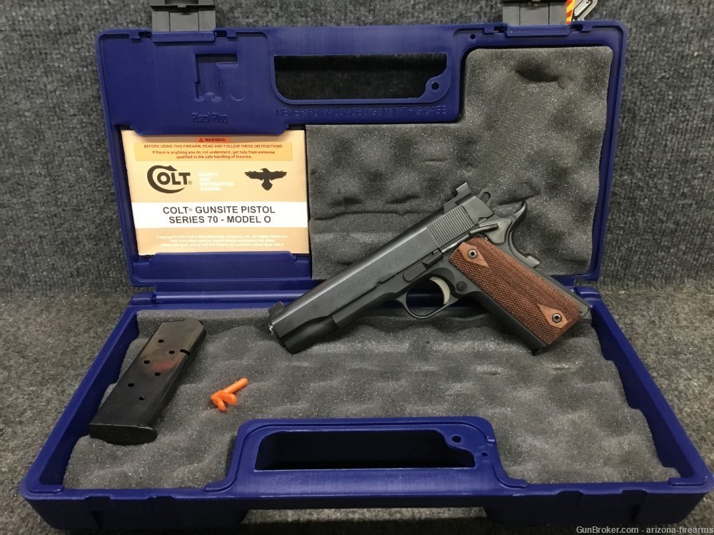Colt Gunsite 1911 Semi Auto Pistol 45ACP Box 2-Mags Night sights-img-0