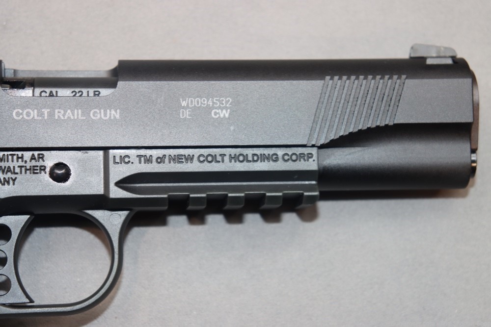 Colt Model 1911 Rail Gun Pistol 22LR 12RD Semi Auto Germany G10 RED & BLACK-img-7