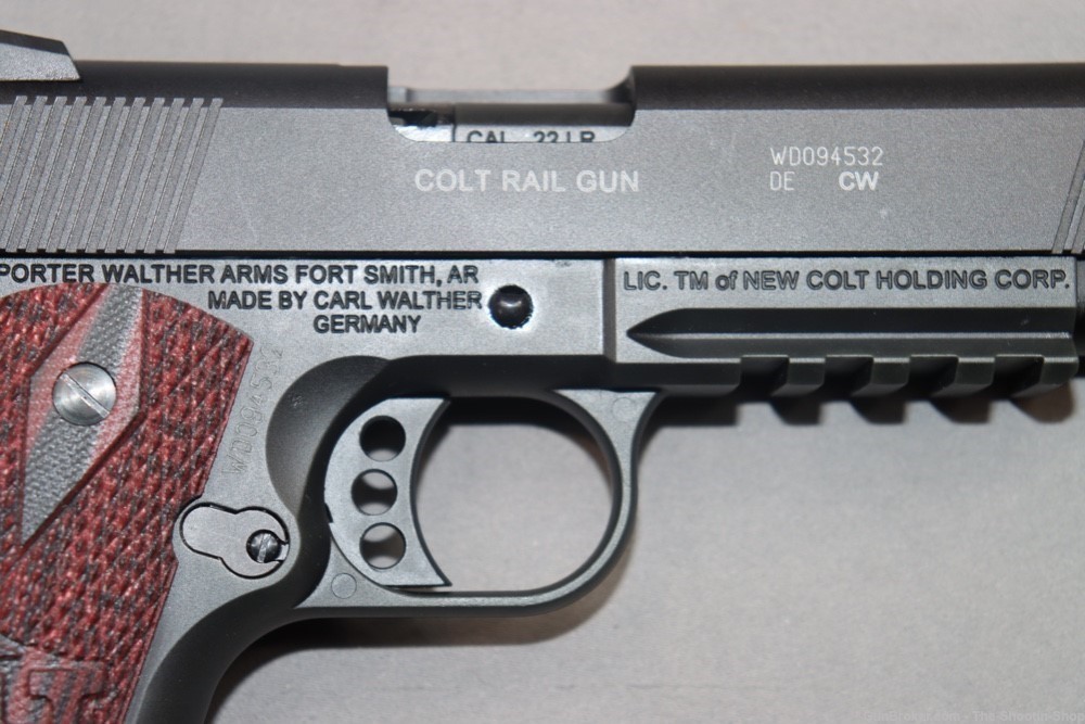 Colt Model 1911 Rail Gun Pistol 22LR 12RD Semi Auto Germany G10 RED & BLACK-img-8