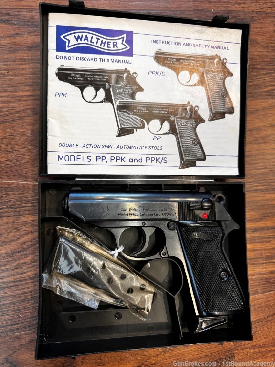 Penny Auction Interarms Walther PPK/S .380 Auto 2 Mags Box Made in USA-img-0