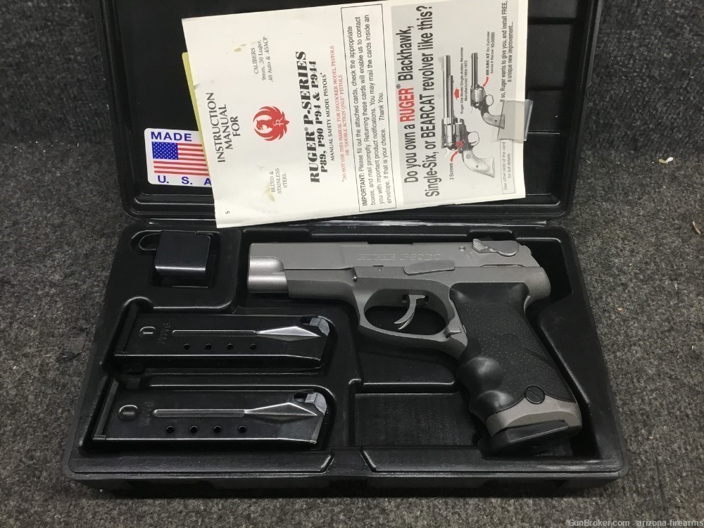 Ruger P89 Stainless 9MM Semi Auto Pistol Box 3- Mags-img-13