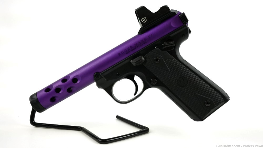 Ruger Mark IV 22/45 Lite - .22 LR  W/case and Extra Mag, Purple Anodized-img-3