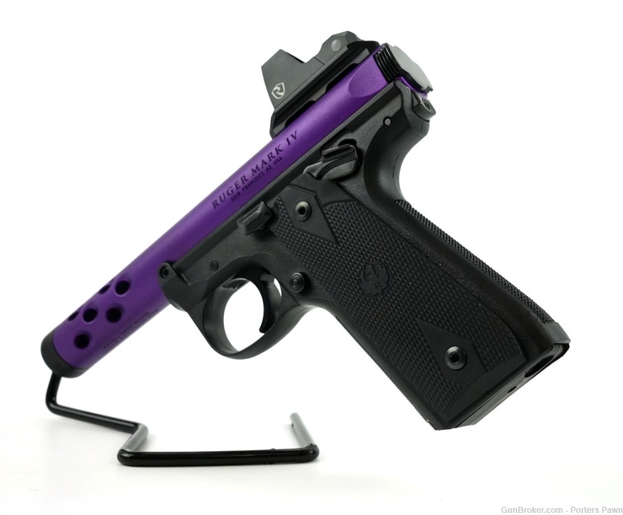 Ruger Mark IV 22/45 Lite - .22 LR  W/case and Extra Mag, Purple Anodized-img-6