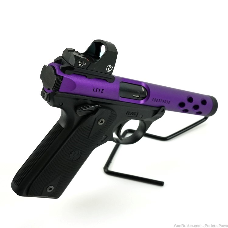 Ruger Mark IV 22/45 Lite - .22 LR  W/case and Extra Mag, Purple Anodized-img-4