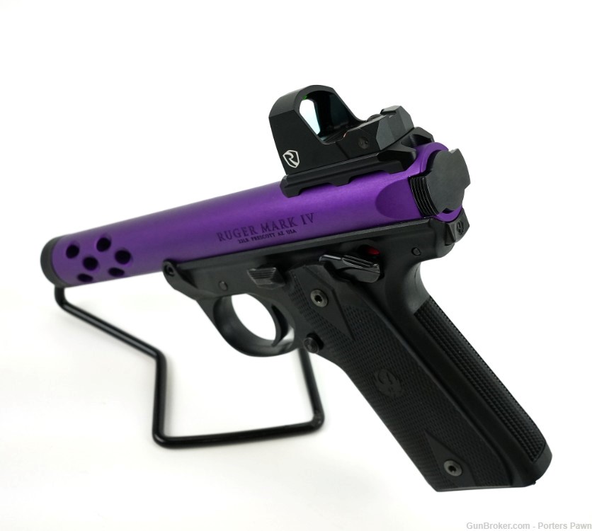 Ruger Mark IV 22/45 Lite - .22 LR  W/case and Extra Mag, Purple Anodized-img-9