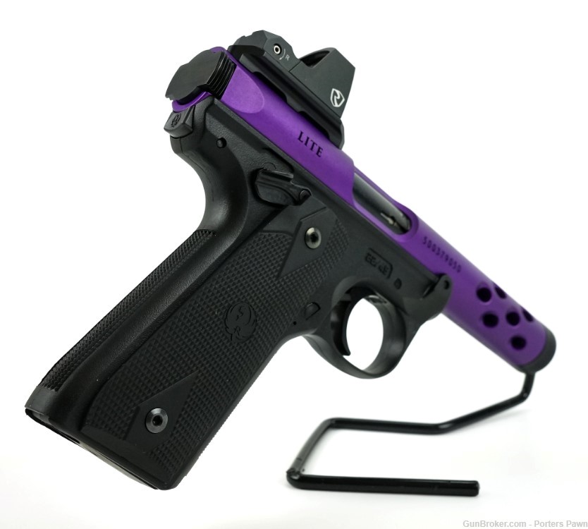 Ruger Mark IV 22/45 Lite - .22 LR  W/case and Extra Mag, Purple Anodized-img-7