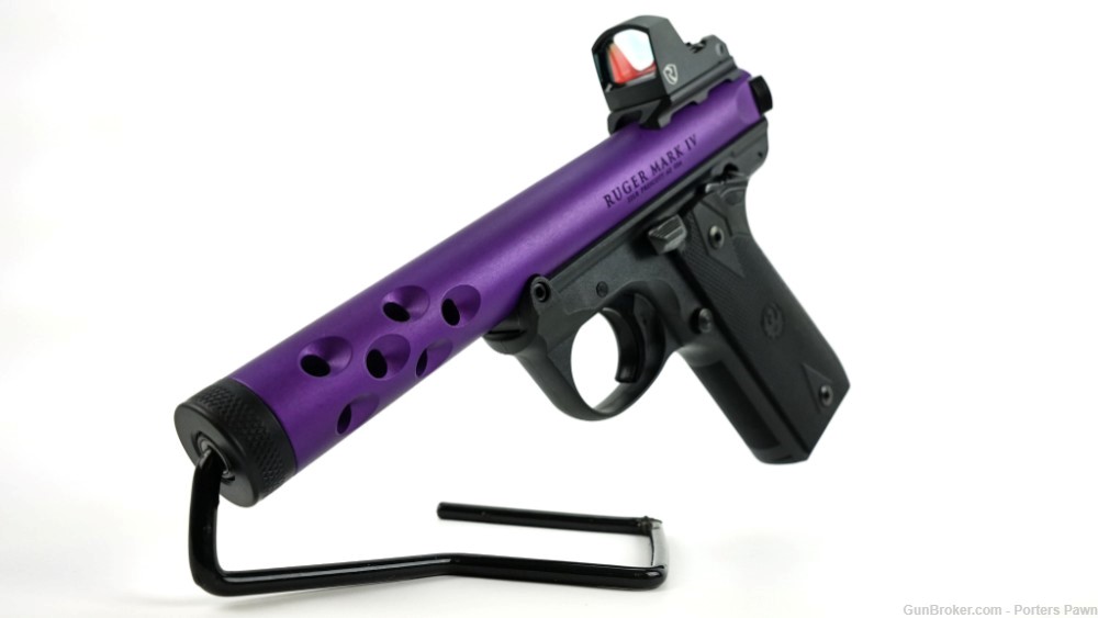 Ruger Mark IV 22/45 Lite - .22 LR  W/case and Extra Mag, Purple Anodized-img-5