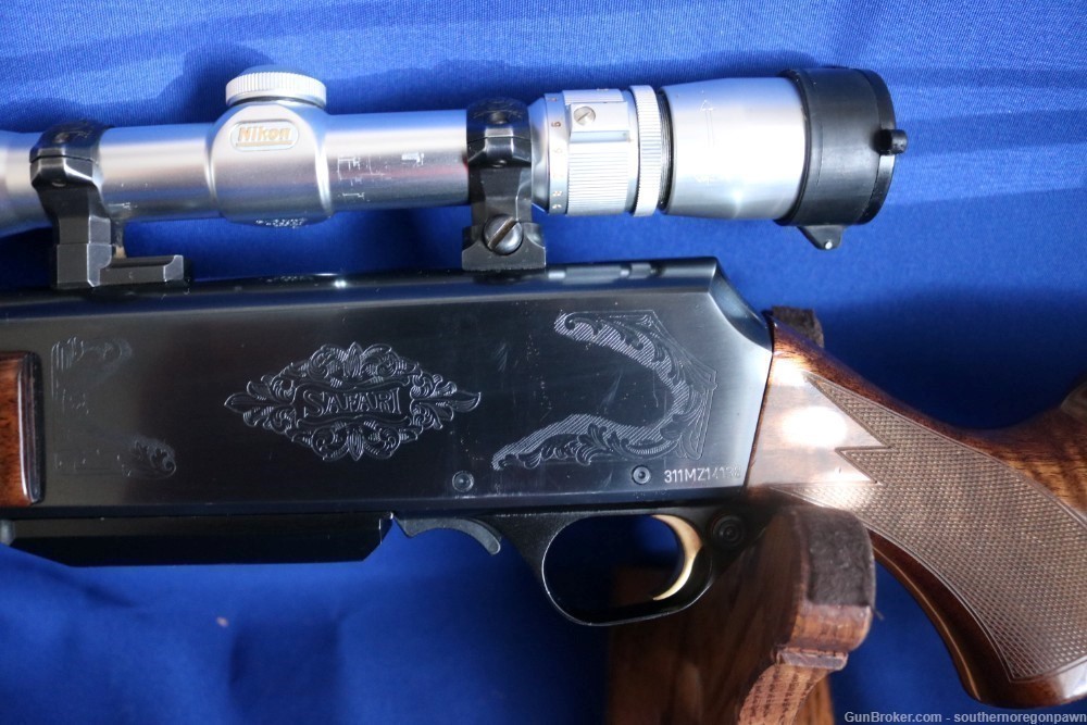 Browning BAR 7mm rifle semi Safari with Nikon & 3 magazines Belgium made -img-22