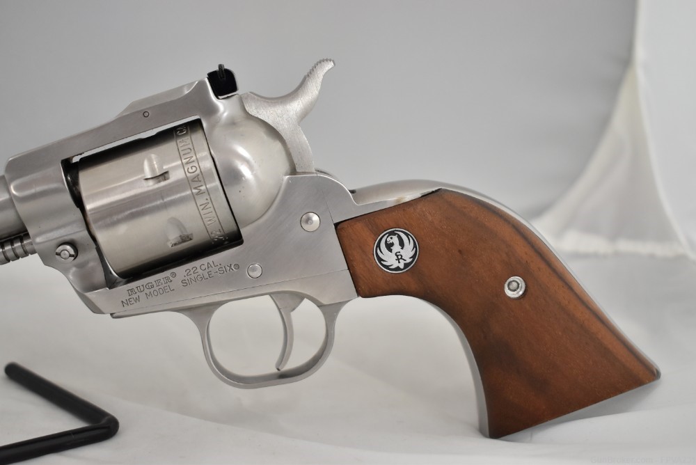 Ruger Single Six .22 LR 22 Magnum Convertible 1989 Stainless 5.5” Estate-img-3