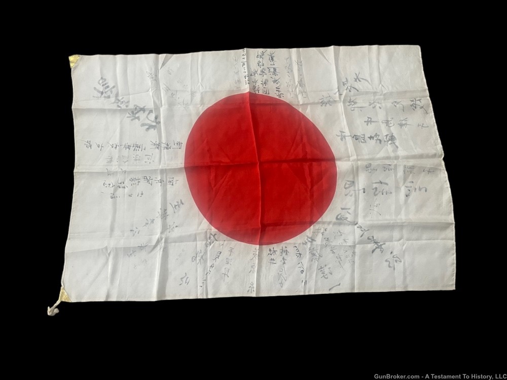 WWII JAPANESE- SIGNED BANZAI FLAG- HINOMARU YOSEGAKI- WW2 BRING BACK-img-7