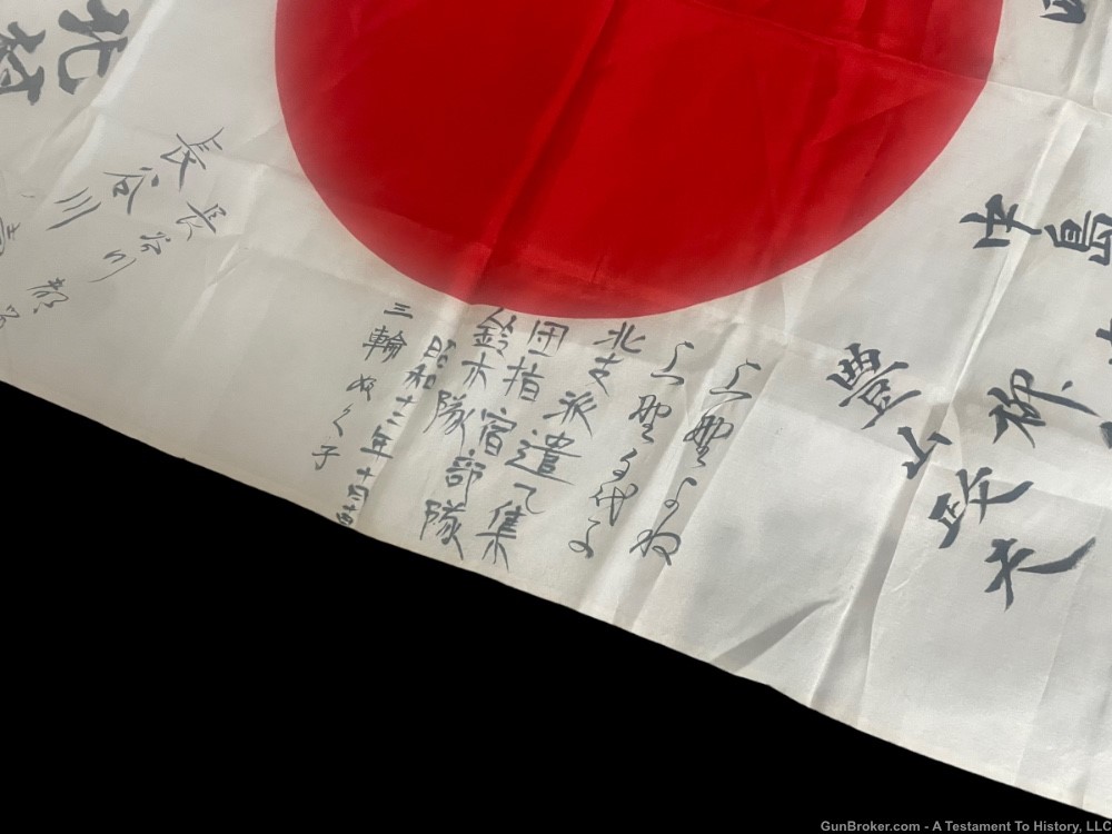 WWII JAPANESE- SIGNED BANZAI FLAG- HINOMARU YOSEGAKI- WW2 BRING BACK-img-4
