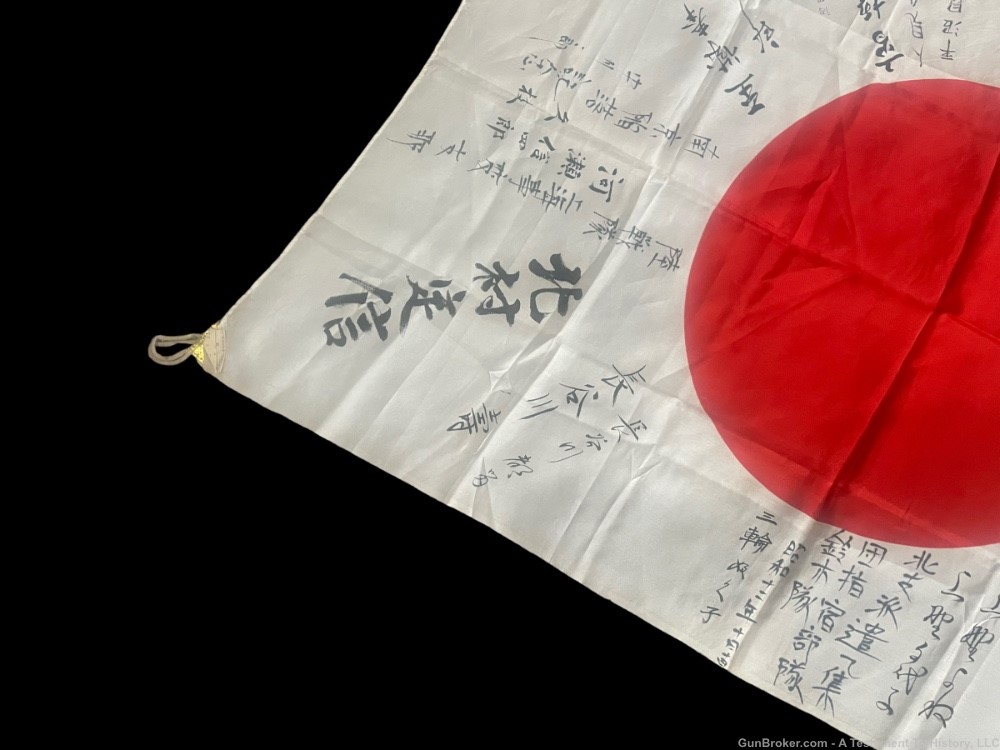 WWII JAPANESE- SIGNED BANZAI FLAG- HINOMARU YOSEGAKI- WW2 BRING BACK-img-5