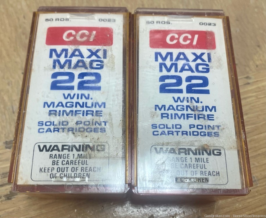 Vintage CCI 0023 2x50rd .22 WMR / Magnum Jacketed Solid Point-img-0