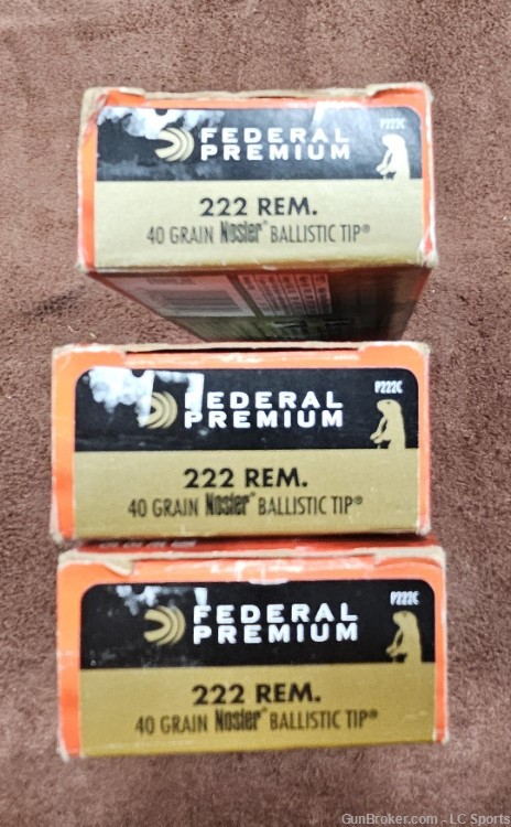 Federal Premium 222 Rem 3 boxes 60 rounds-img-0