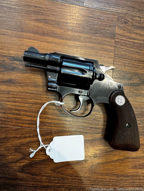 Penny Auction Colt Cobra .38 Special 6 Round 2" Revolver Blued Wood Grips-img-0